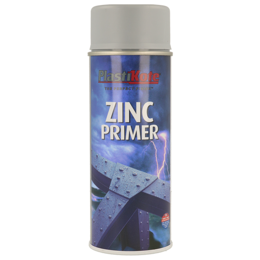 Plastikote Zinc Paint Primer | 400ml Spray Can | Protecting and Sealing surfaces against Rust