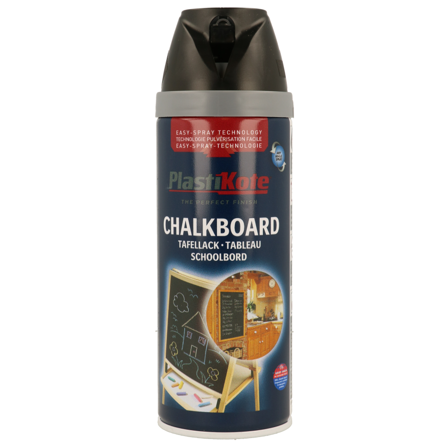 Plastikote Chalkboard Black Paint 400ml Twist and Spray Can | Renovate, Repair or Create a new surface