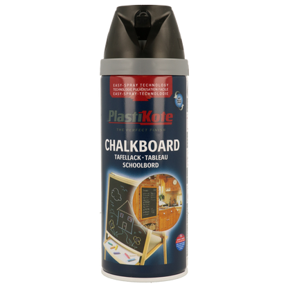 Plastikote Chalkboard Black Paint 400ml Twist and Spray Can | Renovate, Repair or Create a new surface
