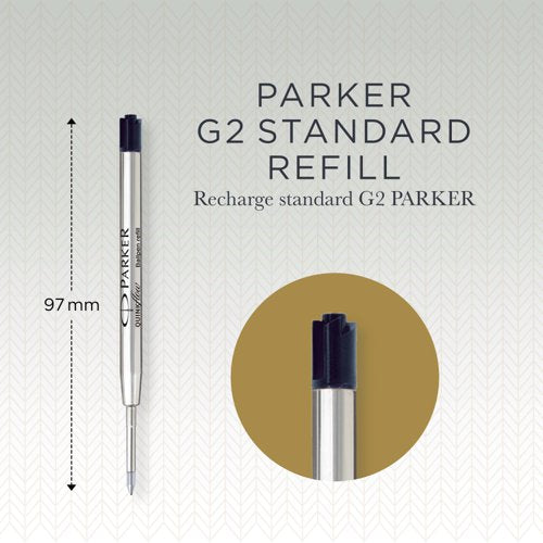 Parker Quink Ballpoint Pen Refill Fine Black Blister (Pack of 12) 1950367