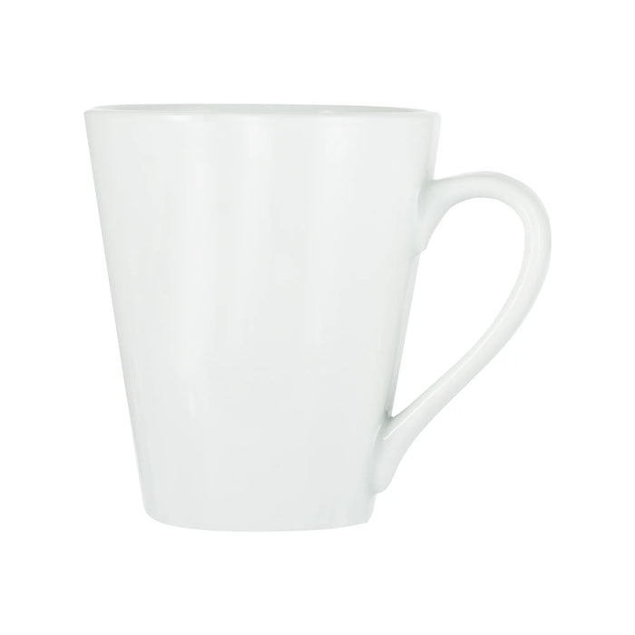 Fixtures 11-12oz Stylish Plain White Basik Conical Mugs