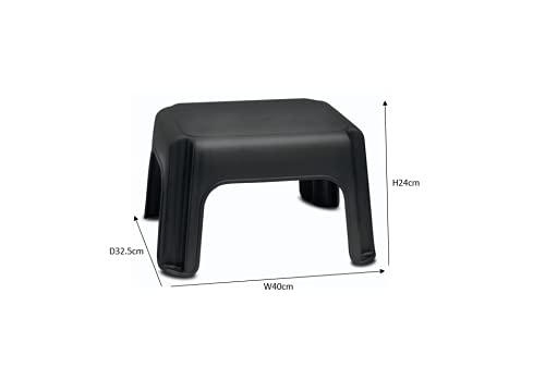 Addis Step Stool Metallic 25cm High Black - NWT FM SOLUTIONS