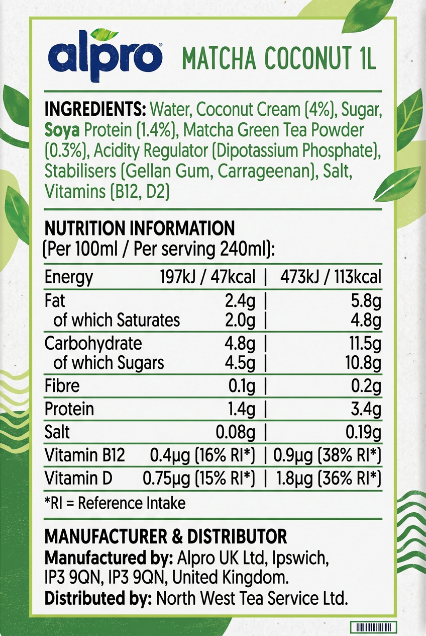 Alpro Barista Professional Matcha Coconut Milk 1 Litre