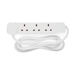 Fixtures Extension Lead 2m 4 Socket White