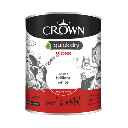 Crown Quick Dry Gloss Pure Brilliant White 2.5L Interior/Exterior
