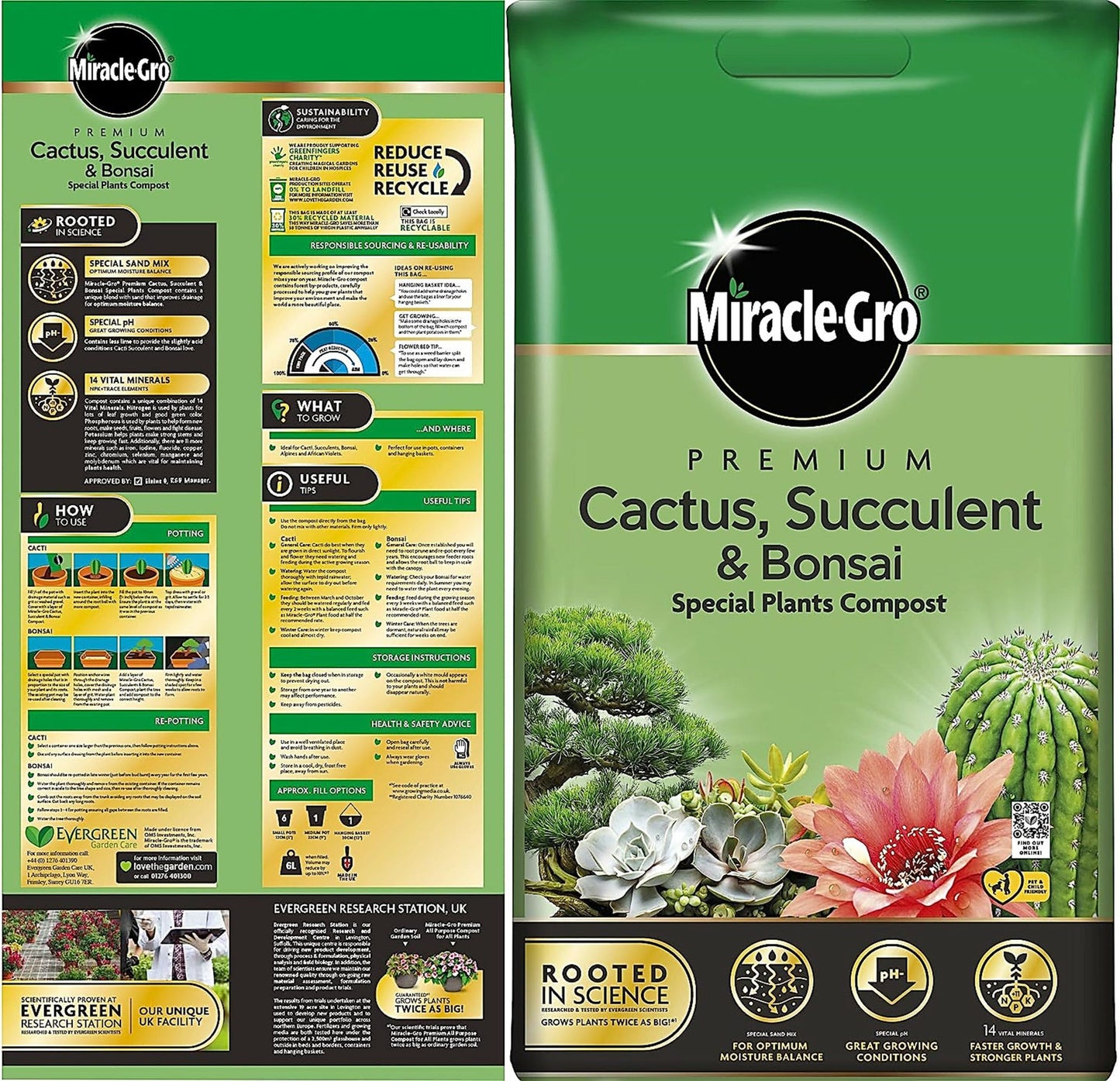 Miracle-Gro Peat Free Cactus/Bonsai Compost - 10L