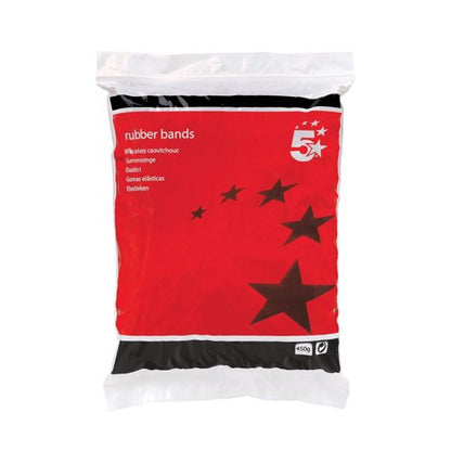 5 Star Rubber Bands No19 89x1.5mm Approx 1335 Bands Bag 454g 296395
