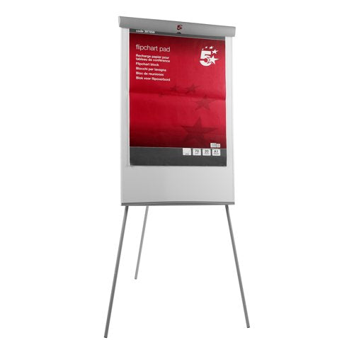 5 Star Flipchart Easel with Telescopic Legs for A1 and Euro Pads 700x82x1900mm Grey Trim 296964