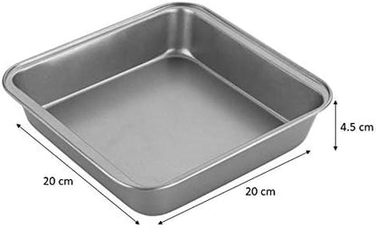 Chef Aid 20cm Non-Stick Square Cake Tin, Carbon Steel Cake pan