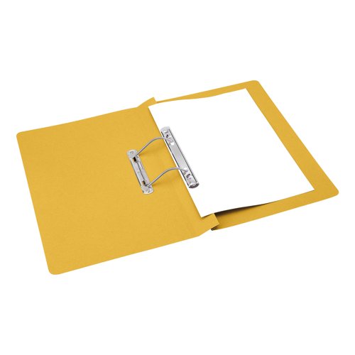 5 Star Transfer Spring File Foolscap Mediumweight 285gsm Capacity 38mm Yellow (Pack of 50) 35656