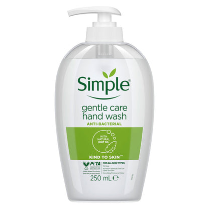 Simple Kind to Skin Anti-Bacterial Gentle Care Handwash Mint Oil 250ml