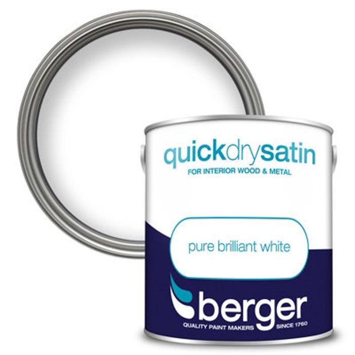 Berger Quick Dry Satin | Brilliant White | 1 x 2.5 Litre