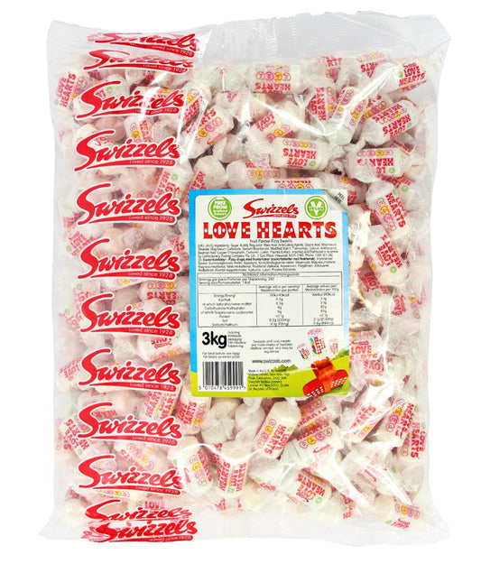 Swizzels Love Hearts Mini Rolls 3kg Bag | Party Treats | Party Favours | Promotion Goods | Approx 250 Rolls