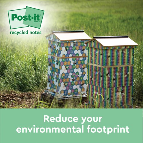 Post-it Super Sticky Recycled 47.6x47.6mm Cardboard Packaging Yellow (Pack of 12) 622RSS12CY