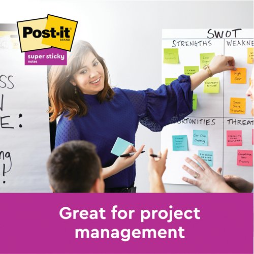 Post-it Super Sticky Recycle 47.6x47.6 Cardboard Packaging Assorted (Pack of 12) 622RSS12COL