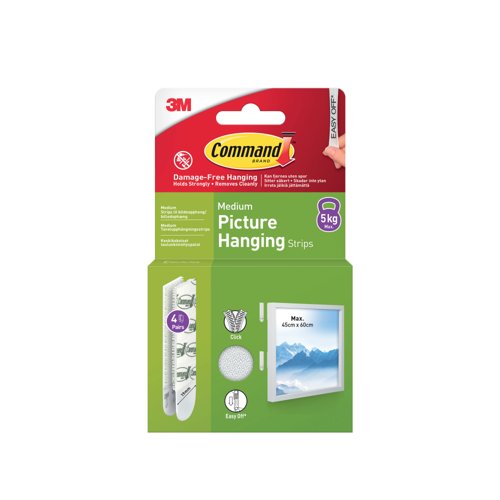 Command Picture Hanging Strips 4 Pairs Medium White (Pack of 8) 7100337178