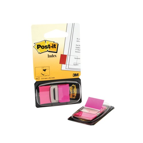Post-it Index Tabs 25mm Bright Pink (600 Pack) 680-21