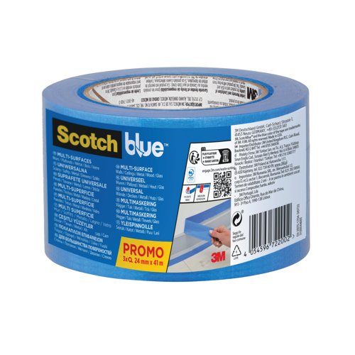 ScotchBlue Multi-Surface Masking Tape 24mm x 41m (Pack of 3) 7100289932