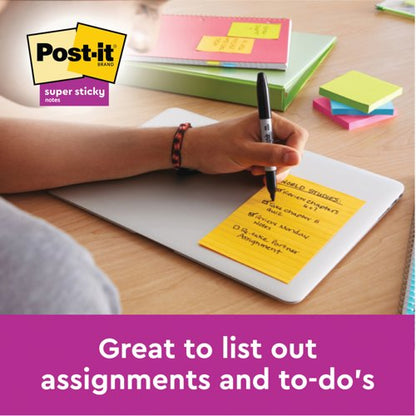 Post-it Super Sticky Meeting 149x98mm Neon Ast (Pack of 4) 6445-4SS