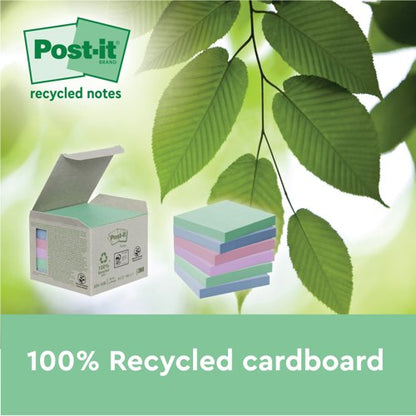 Post-it Recycled Ast Colour 76x127mm 100 Sheet (Pack of 16) 7100259665