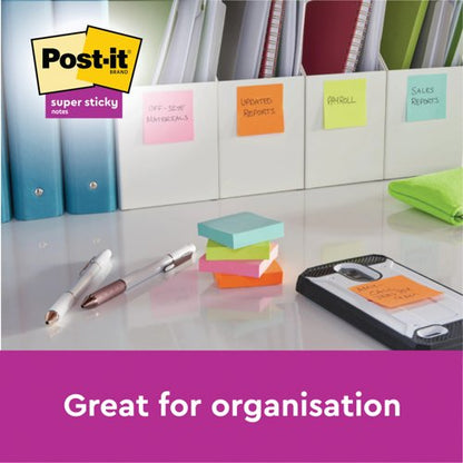 Post-it Notes Super Sticky 76x76mm Fuchsia 90 Sheets (Pack of 6) 654-6SS-PNK-EU