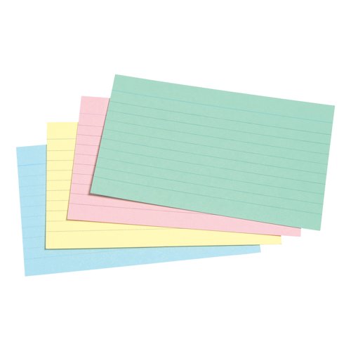 5 Star Record Cards Ruled Both Sides 127x76mm Assorted (Pack of 100) 40663X