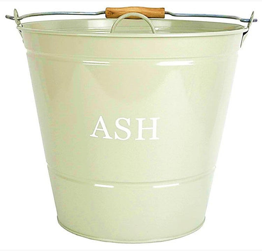 Fireside Powder Coated Steel Olive with Lid | Large Ash Bucket