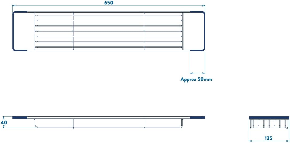 Croydex Bath Rack  650Mm X 135Mm