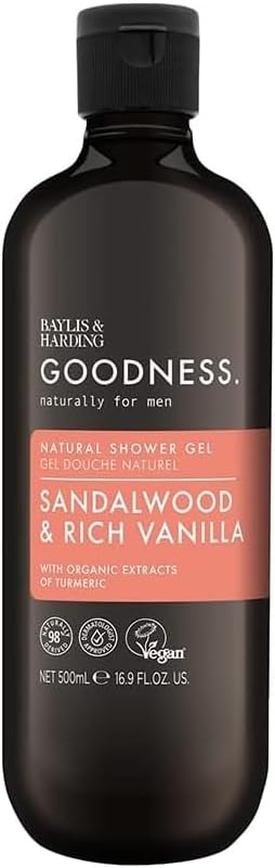 Baylis & Harding Goodness Mens Shower Gel - Sandalwood & Rich Vanilla