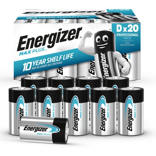 Energizer Max Plus Alkaline D Battery (Pack 20)