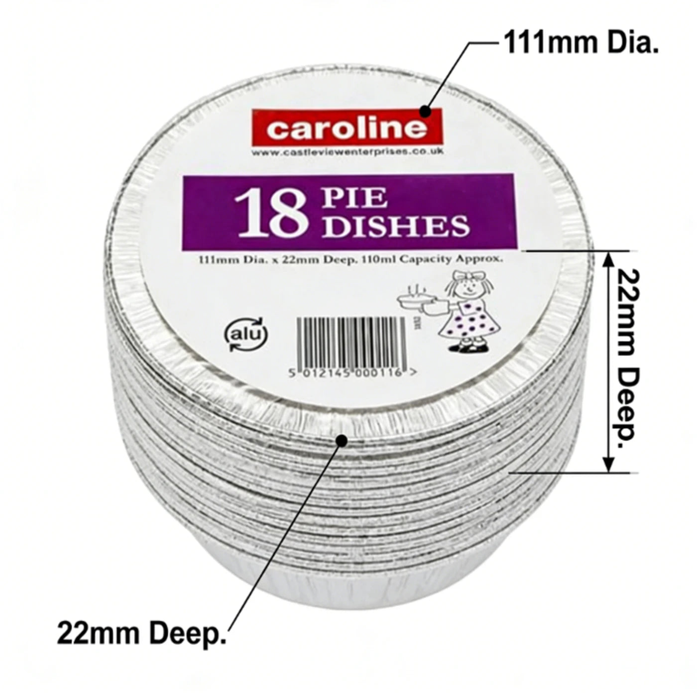 Caroline 18 Round Pie Dishes 4Oz 1032