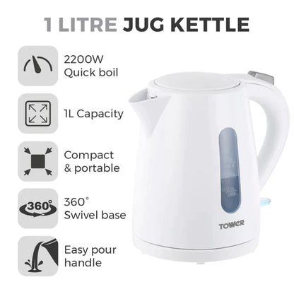 Tower Essentials Kettle 1.0L White T10029W