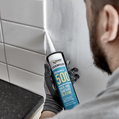 Everbuild Everflex 500 Bath And Sanitary Silicone White – 295Ml Cartridge