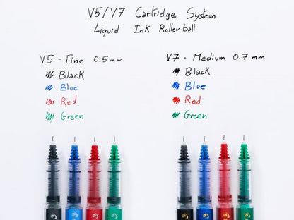 Pilot V5 Cartridge Rollerball Pen Fine Line Black (10 Pack) 4902505442780