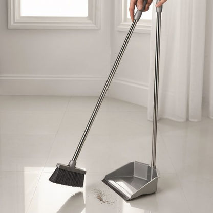 Addis Long Handled Dustpan and Brush Set Metallic 501043