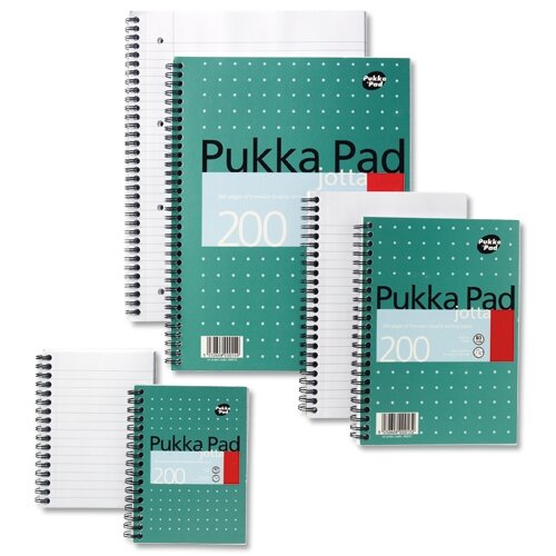 Pukka Pad Ruled Wirebound Metallic Jotta Notebook 200 Pages A4 (Pack of 3) JM018 - NWT FM SOLUTIONS