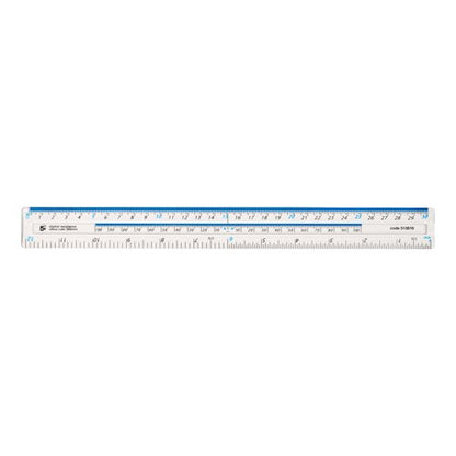 5 Star Ruler Plastic Shatter-resistant Metric and Imperial Markings 300mm Clear 513510