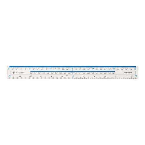 5 Star Ruler Plastic Shatter-resistant Metric and Imperial Markings 300mm Clear 513510