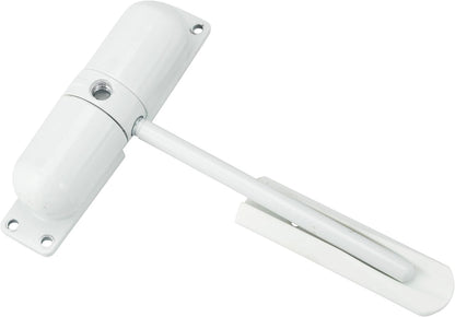 Burg Wachter Spring Loaded Adjustable Auto Closing Door Closer | Home & Commercial | White