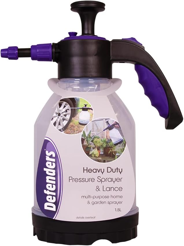 Defenders Heavy Duty Pressure Sprayer & Lance 1.5L, Garden Use With Weed Killer