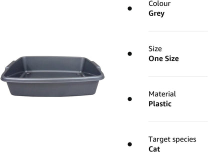 Deluxe Cat Litter Tray Silver 40x30x10cm