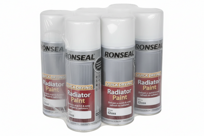 Ronseal Quick Drying Radiator Spray Paint White Gloss 400Ml