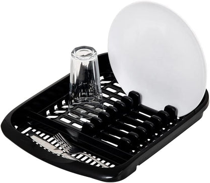Addis 516468 Plate Dish Draining Rack, Soft Black, 33 X 39.5 X 6 Cm