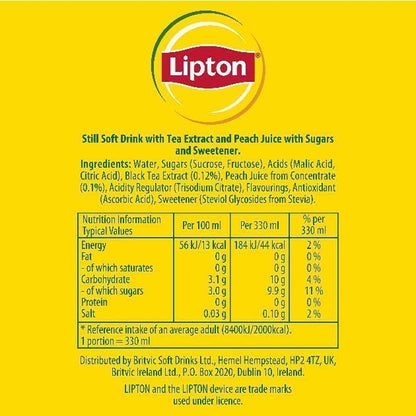 Lipton Peach Ice Tea | 330ml Can| 24 x 330ml Pack