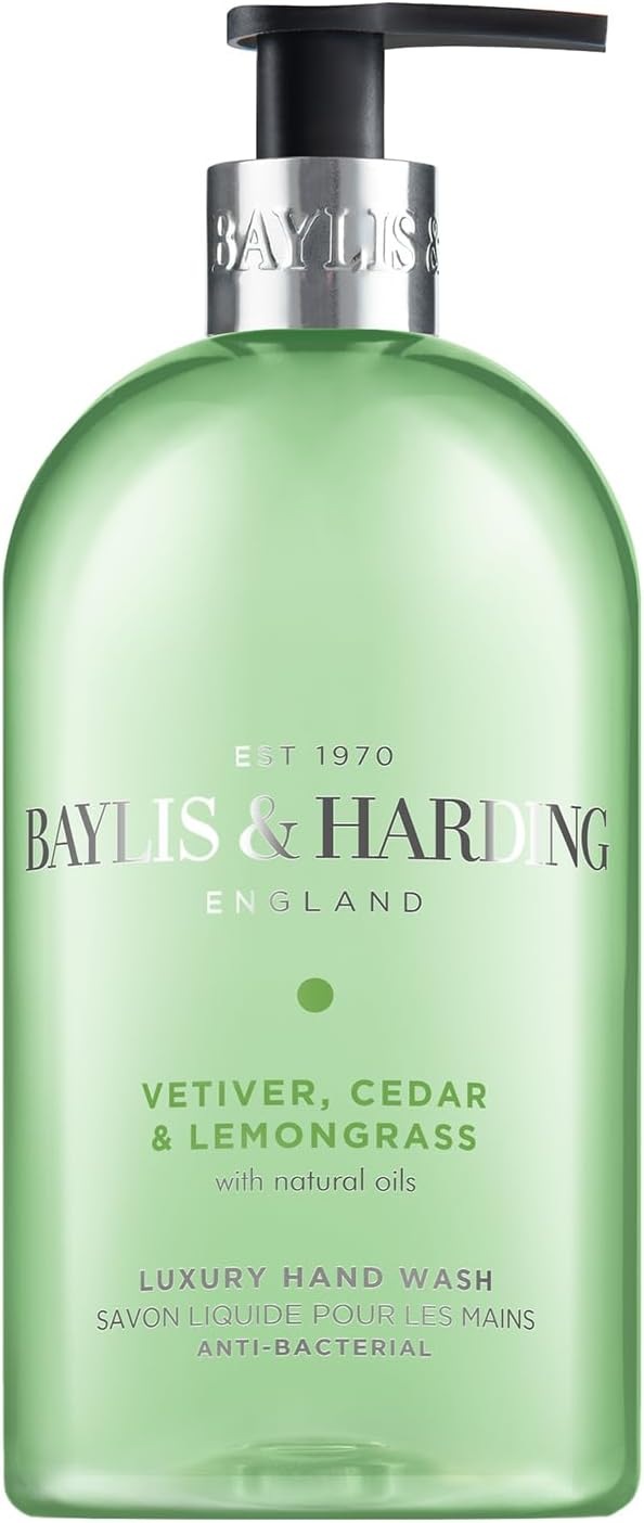 Baylis & Harding Vetiver, Cedar & Lemongrass | Anti-Bacterial Luxury Hand Wash | 1 x 500ml