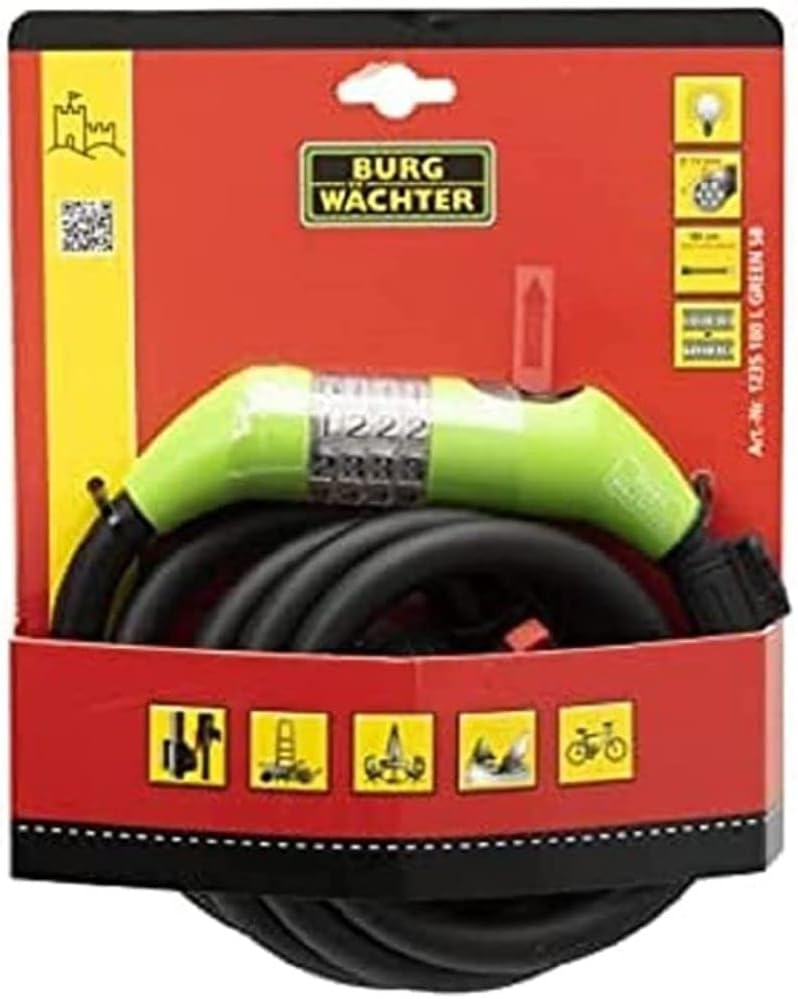 Burg-Wächter Convenient bicycle lock - 1.80 metre long spiral lock.