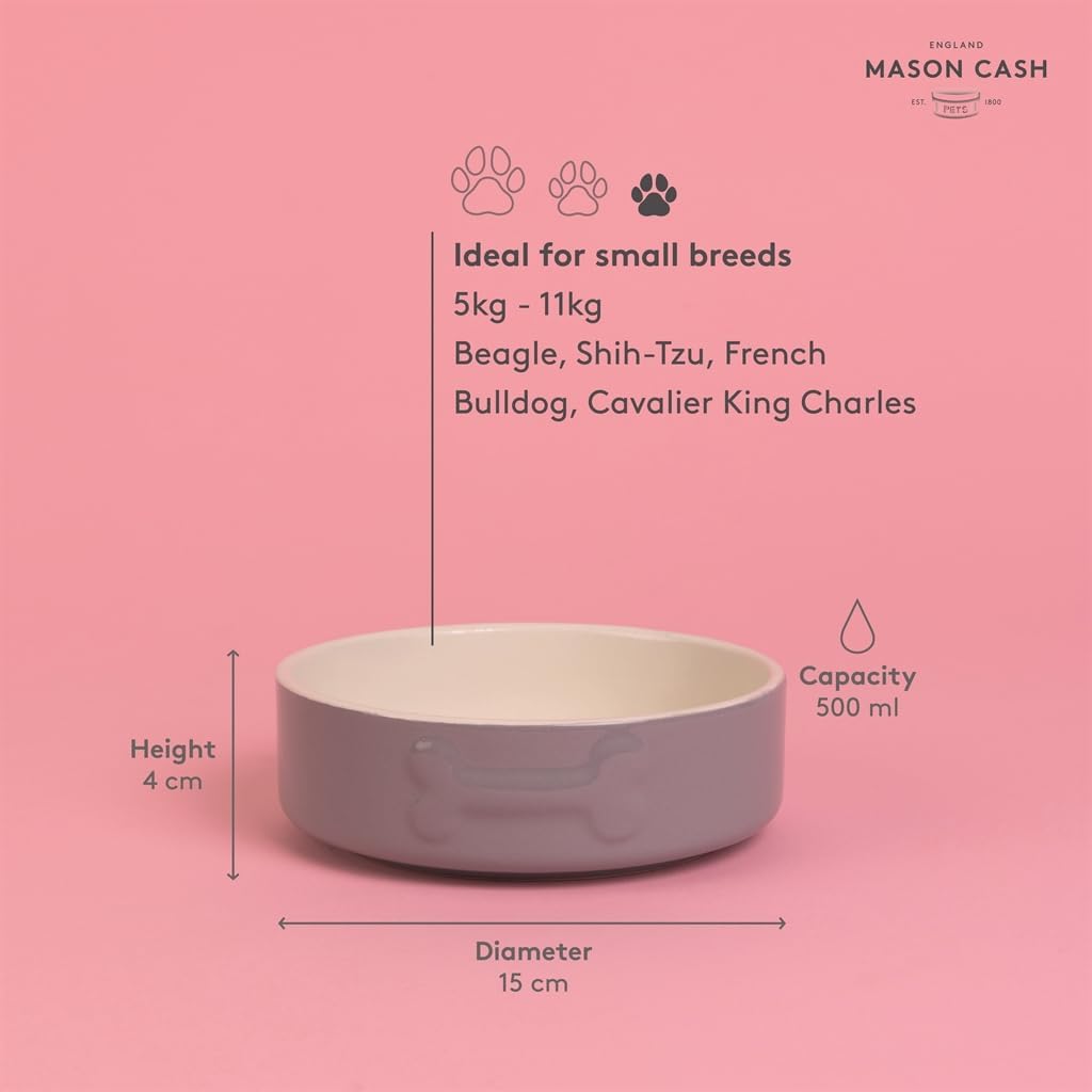 Mason Cash Quality Heavy Duty Stoneware Pet Bowls in Grey {15cm}