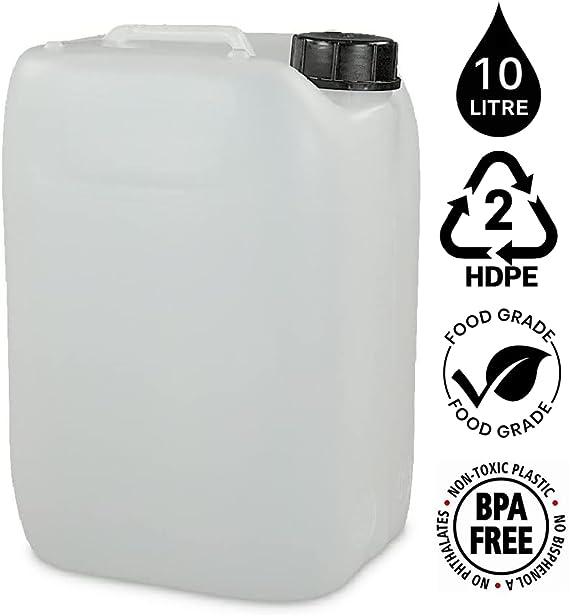 10L EcoStacker Container/Jerry Can CLEAR {Food Compliant} - NWT FM SOLUTIONS