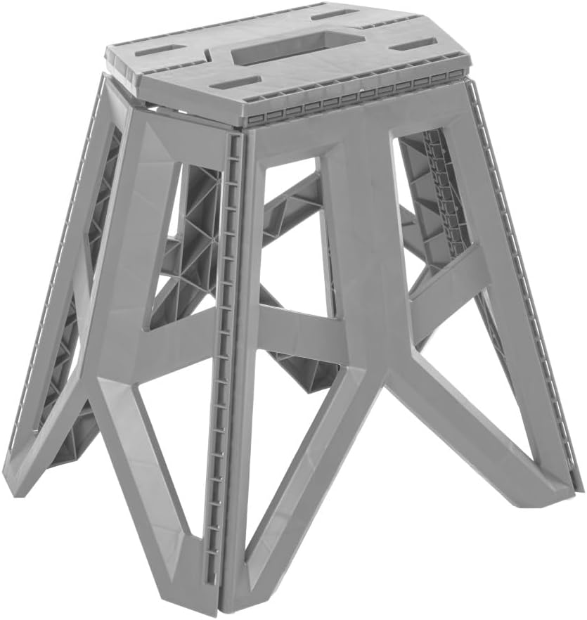 Keeper Grey HD Plastic Folding Chair | Holds 120kg | Weatherproof | Grey