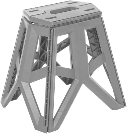 Keeper Grey HD Plastic Folding Chair | Holds 120kg | Weatherproof | Grey